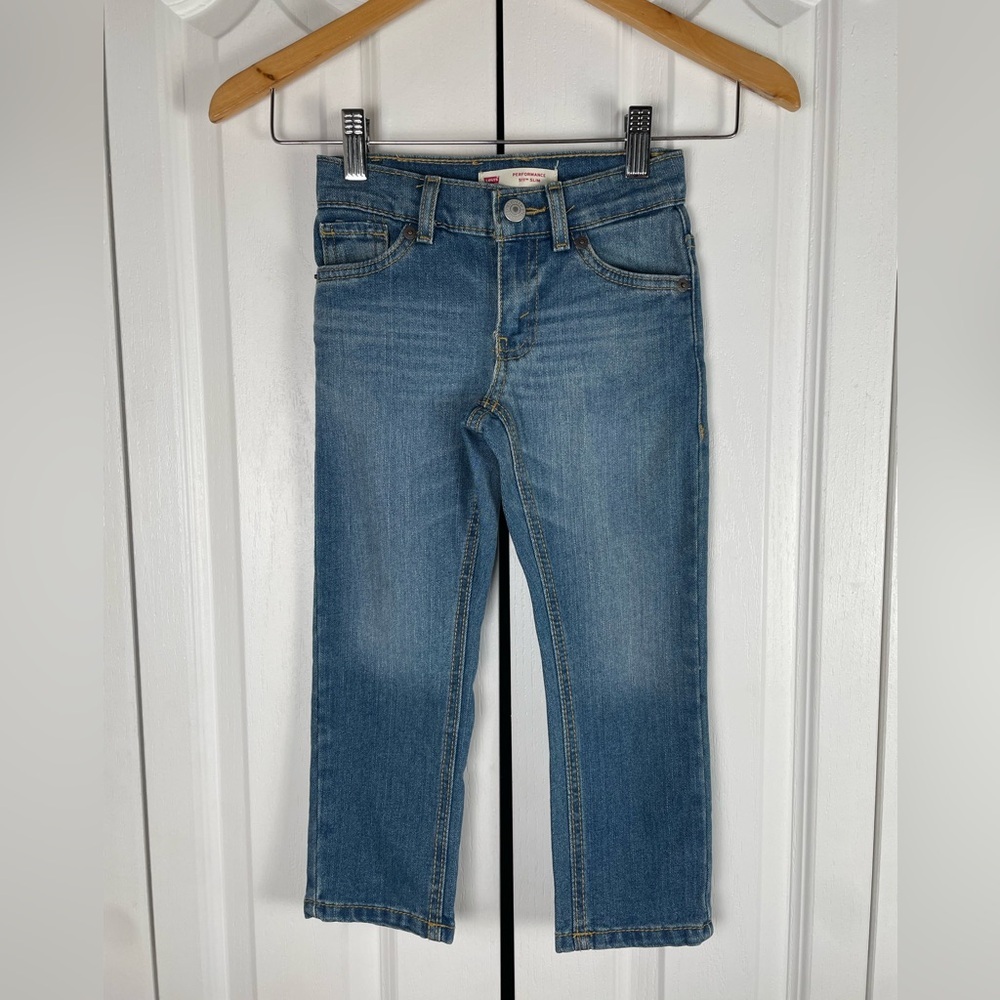 Levi’s Performance 511 Slim Jeans Boys Size 4 Blue Straight Leg Adjustable Waist